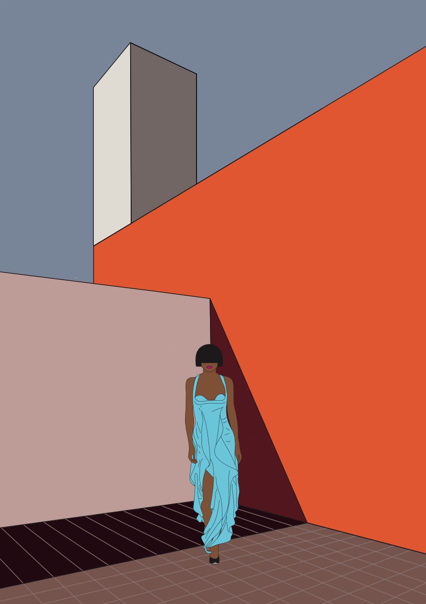 Illustration Orange bleutée
